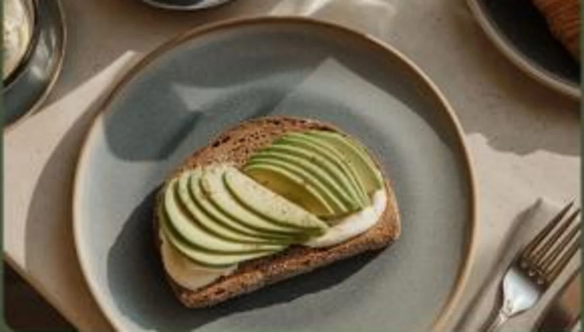 Avocado toast photographed from above
